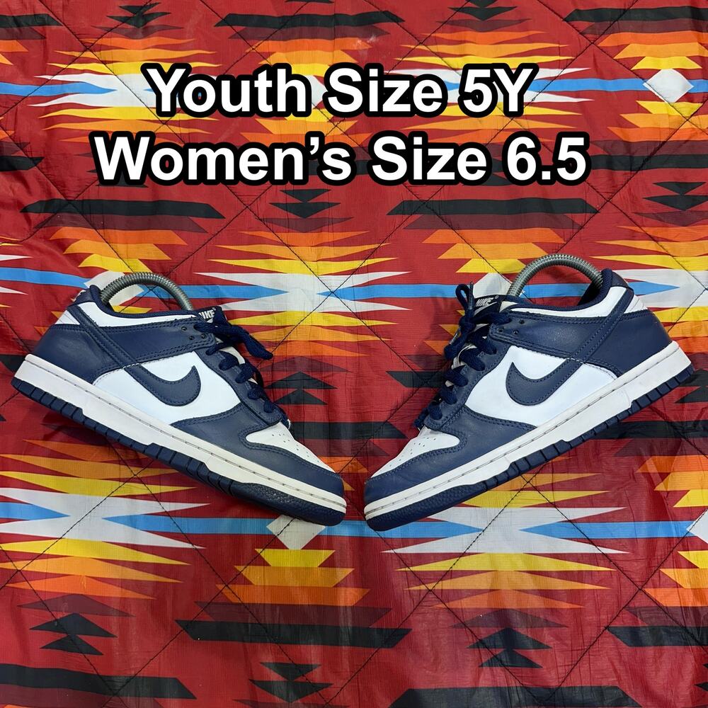 Nike Dunk Low GS Midnight Navy White Youth Sz 5Y Women’s 6.5 Sneakers FB9109-116